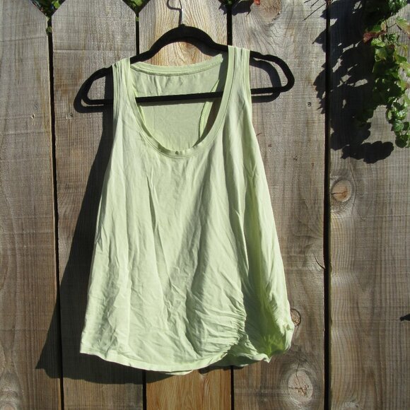 Lululemon Heathered Ray Lime Yellow Tank Top Shirt Size 12 - Picture 1 of 7